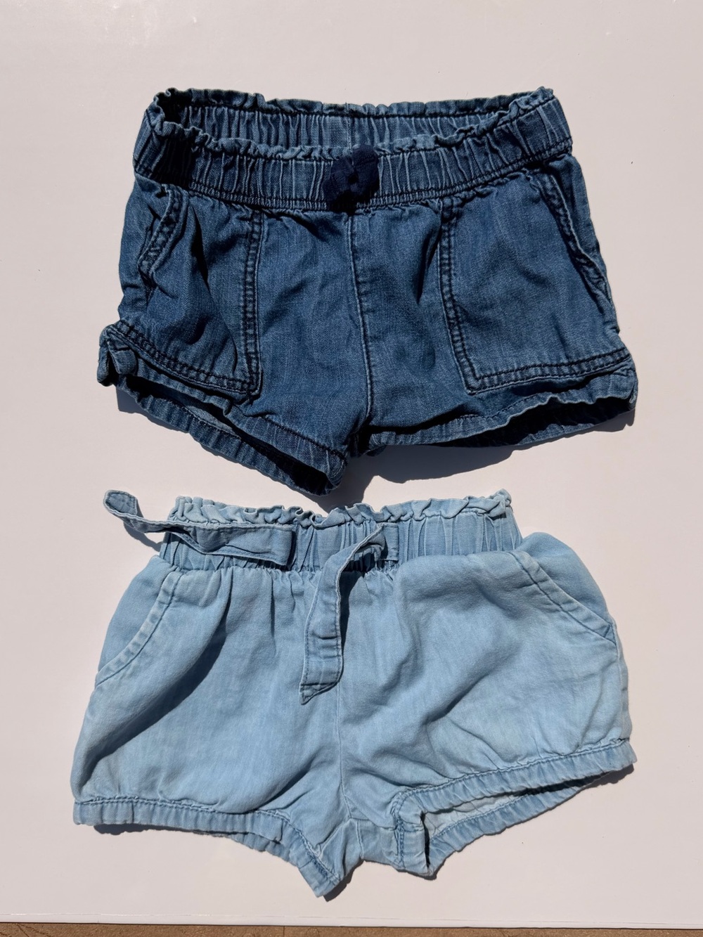 BUNDLE Two-Pack Denim Shorts in Dark Blue and Light Blue